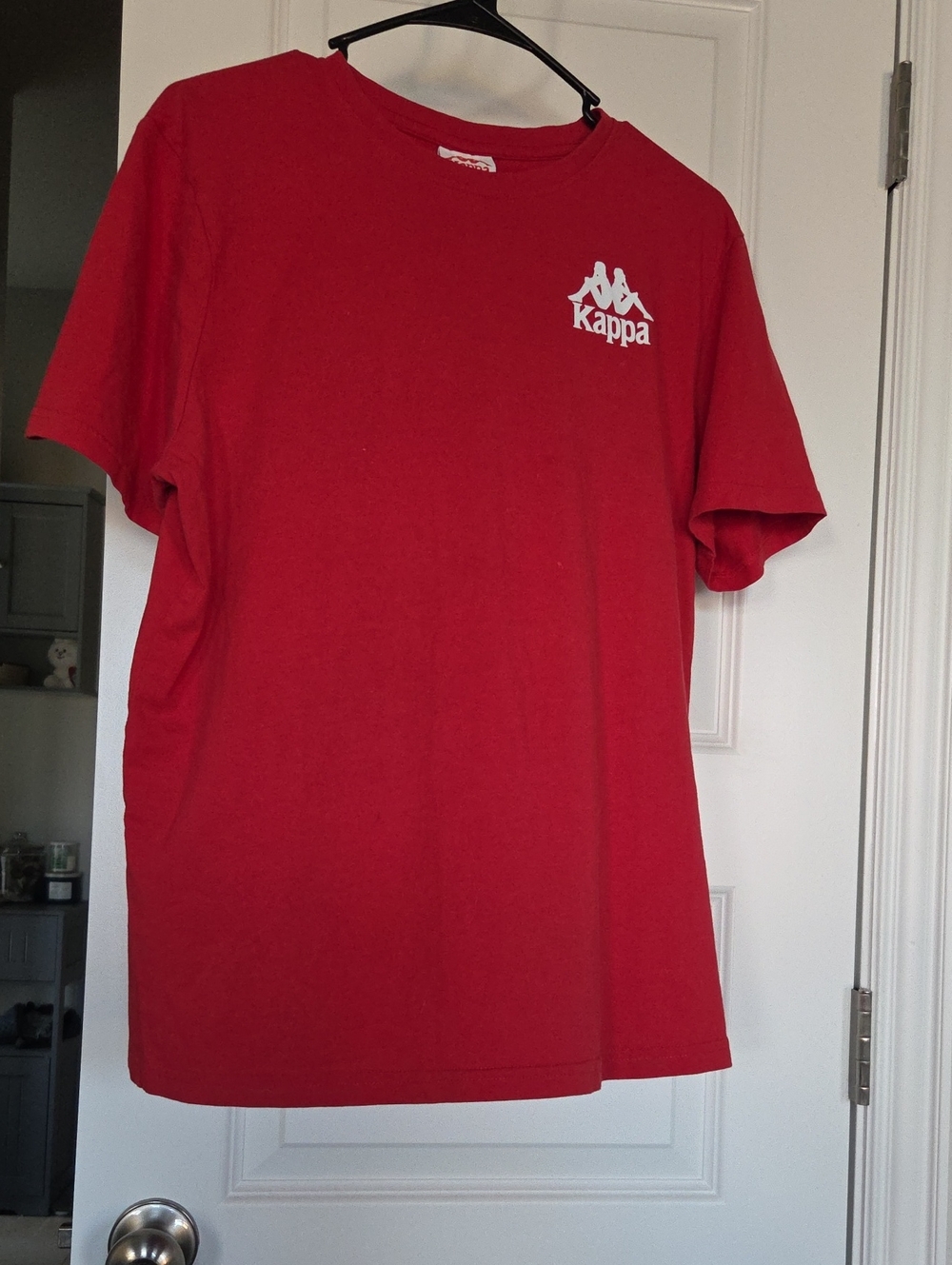 Kappa Red Short-Sleeve Tee with White Logo Size Large